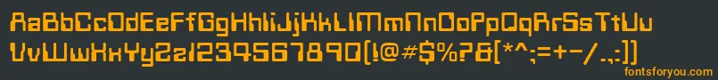 Techno28 Font – Orange Fonts on Black Background