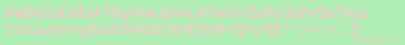 Techno28 Font – Pink Fonts on Green Background