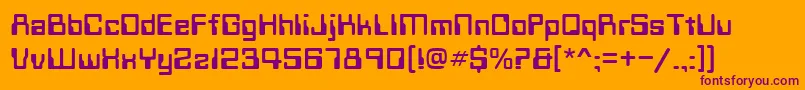 Techno28 Font – Purple Fonts on Orange Background