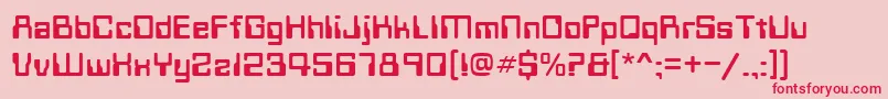 Techno28 Font – Red Fonts on Pink Background