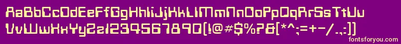 Techno28 Font – Yellow Fonts on Purple Background