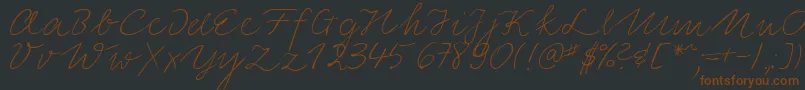 LinotypeElisaRegular-fontti – ruskeat fontit mustalla taustalla