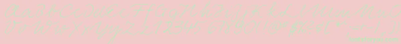 LinotypeElisaRegular-Schriftart – Grüne Schriften auf rosa Hintergrund