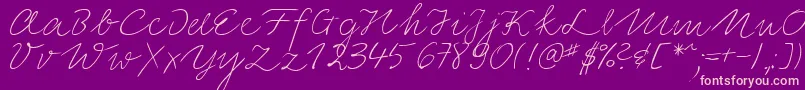 LinotypeElisaRegular Font – Pink Fonts on Purple Background