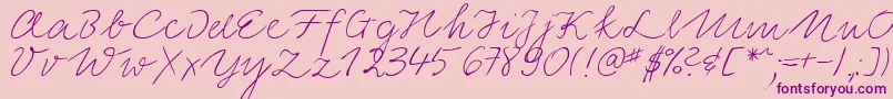 LinotypeElisaRegular-Schriftart – Violette Schriften auf rosa Hintergrund