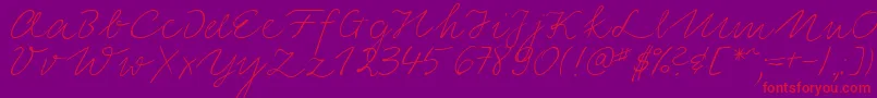LinotypeElisaRegular Font – Red Fonts on Purple Background