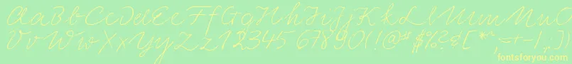 LinotypeElisaRegular Font – Yellow Fonts on Green Background