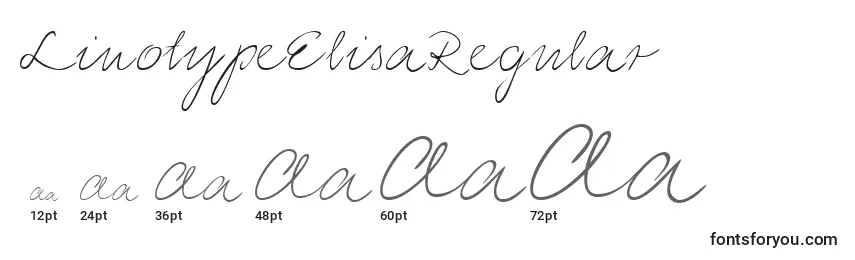 Размеры шрифта LinotypeElisaRegular