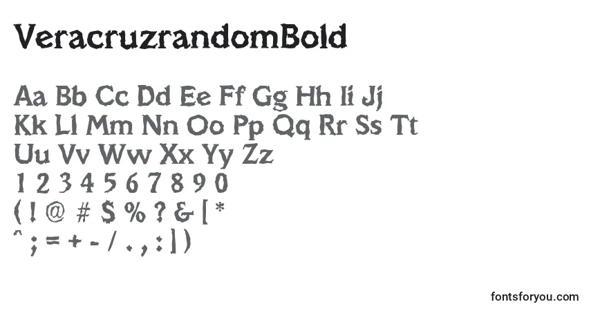 Czcionka VeracruzrandomBold – alfabet, cyfry, specjalne znaki
