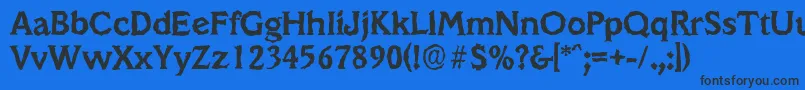 VeracruzrandomBold Font – Black Fonts on Blue Background