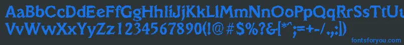 VeracruzrandomBold Font – Blue Fonts on Black Background
