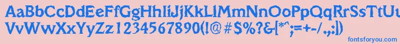 VeracruzrandomBold Font – Blue Fonts on Pink Background