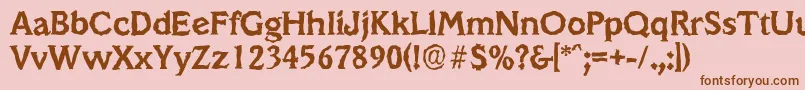 Шрифт VeracruzrandomBold – коричневые шрифты на розовом фоне