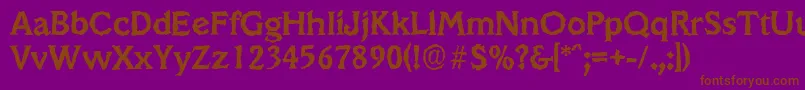 VeracruzrandomBold Font – Brown Fonts on Purple Background