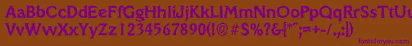 VeracruzrandomBold-fontti – violetit fontit ruskealla taustalla
