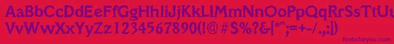VeracruzrandomBold Font – Purple Fonts on Red Background