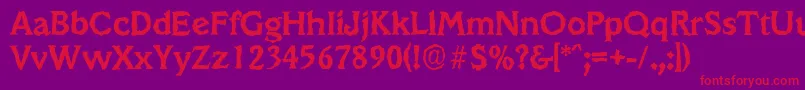 VeracruzrandomBold Font – Red Fonts on Purple Background