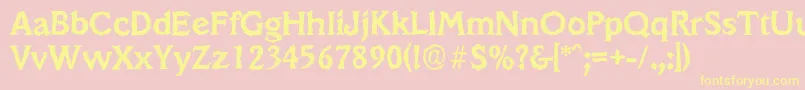 VeracruzrandomBold Font – Yellow Fonts on Pink Background