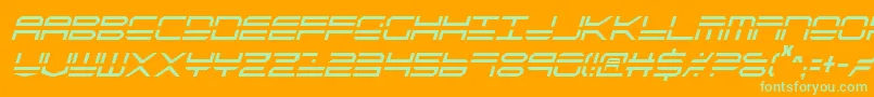 フォントQstrike2ic – オレンジの背景に緑のフォント