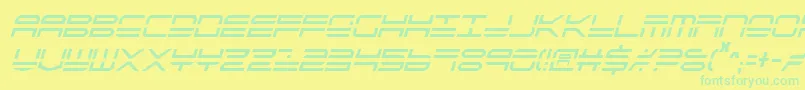 フォントQstrike2ic – 黄色い背景に緑の文字