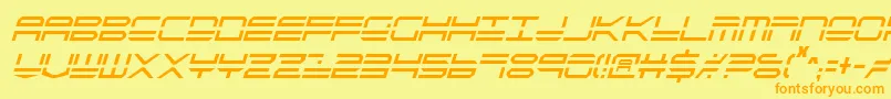 Qstrike2ic-Schriftart – Orangefarbene Schriften auf gelbem Hintergrund