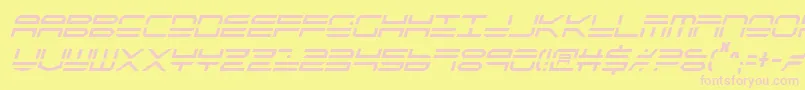 Qstrike2ic-fontti – vaaleanpunaiset fontit keltaisella taustalla
