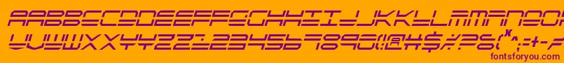 Qstrike2ic-Schriftart – Violette Schriften auf orangefarbenem Hintergrund