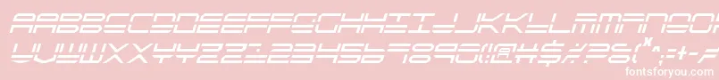 Qstrike2ic-Schriftart – Weiße Schriften auf rosa Hintergrund