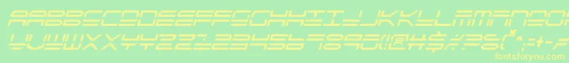 Qstrike2ic-Schriftart – Gelbe Schriften auf grünem Hintergrund