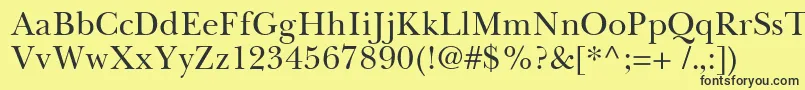 BaskervilleCyrillicUpright Font – Black Fonts on Yellow Background