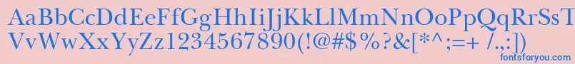 BaskervilleCyrillicUpright Font – Blue Fonts on Pink Background