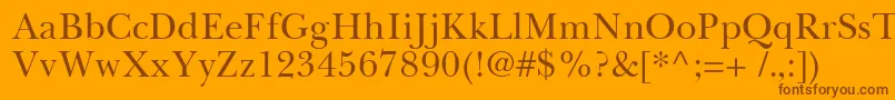 BaskervilleCyrillicUpright Font – Brown Fonts on Orange Background