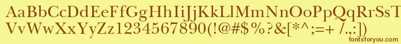 BaskervilleCyrillicUpright Font – Brown Fonts on Yellow Background