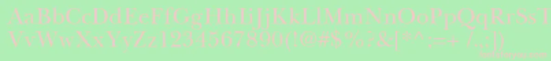BaskervilleCyrillicUpright-Schriftart – Rosa Schriften auf grünem Hintergrund