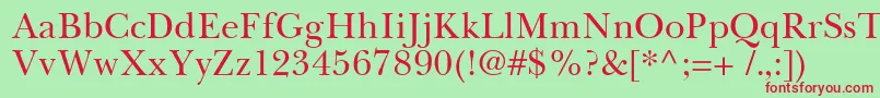 BaskervilleCyrillicUpright Font – Red Fonts on Green Background