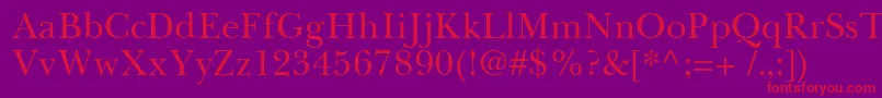 BaskervilleCyrillicUpright Font – Red Fonts on Purple Background