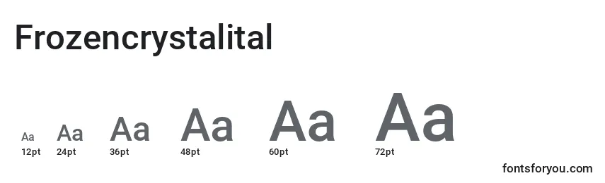 Размеры шрифта Frozencrystalital