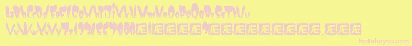 NumskullBrk Font – Pink Fonts on Yellow Background