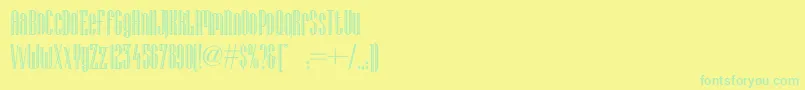 Lagniappe ffy-Schriftart – Grüne Schriften auf gelbem Hintergrund