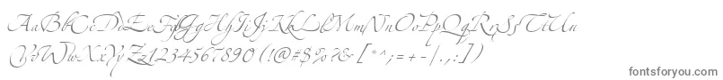 フォントZeferinoThree – 白い背景に灰色の文字