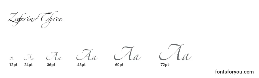 ZeferinoThree (85685) Font Sizes
