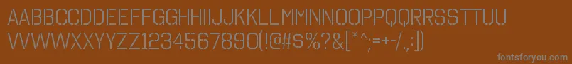 フォントOctinstencilbkRegular – 茶色の背景に灰色の文字