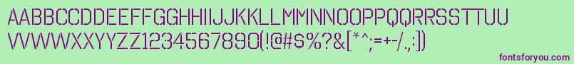 OctinstencilbkRegular Font – Purple Fonts on Green Background