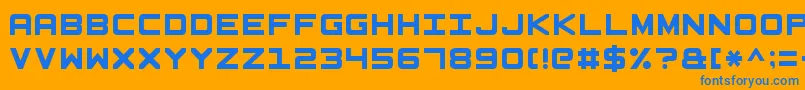 BasicSquare7Solid Font – Blue Fonts on Orange Background