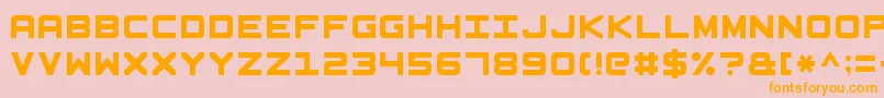 BasicSquare7Solid Font – Orange Fonts on Pink Background