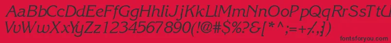 Fonte IntuitionsskItalic – fontes pretas em um fundo vermelho