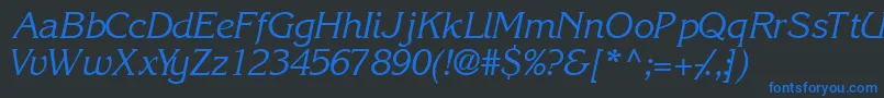 IntuitionsskItalic Font – Blue Fonts on Black Background