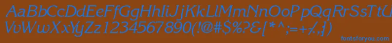 IntuitionsskItalic Font – Blue Fonts on Brown Background