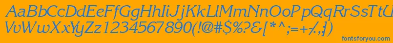 IntuitionsskItalic Font – Blue Fonts on Orange Background