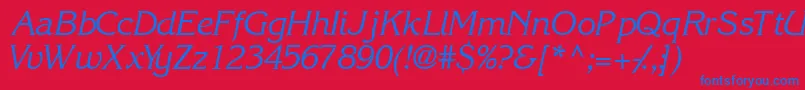 IntuitionsskItalic Font – Blue Fonts on Red Background